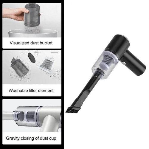 2 In 1 Car Vacuum Cleaner Usb Wireless Household Car Office Use Mini Portable Sweeper Vacuum Ashtray Nail Dust Cleaning Machine (rechargeable)