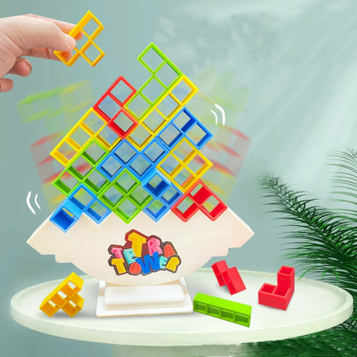 Russian Building Blocks 18 Pcs Tetra Tower Game Stacking Toys Balance Tower Puzzle Board Game Kids Diy